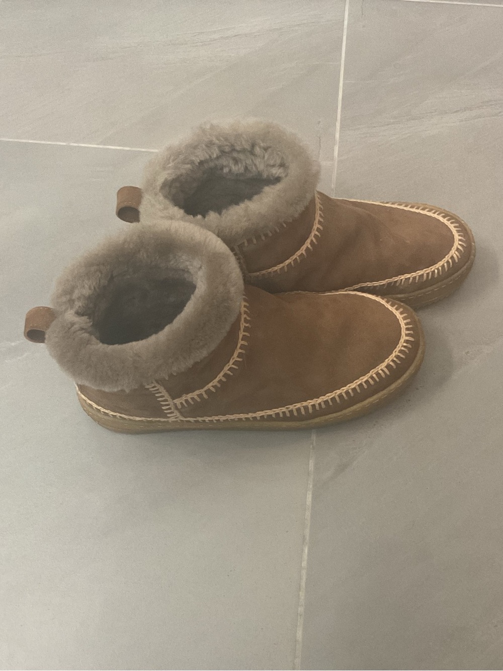 Women's Laidback London Chestnut Suede Shearling-Lined Ankle Booties 7